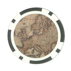 Old Vintage Classic Map Of Europe Poker Chip Card Guard (10 Pack)