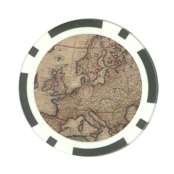 Old Vintage Classic Map Of Europe Poker Chip Card Guard (10 pack)