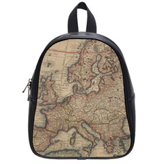 Old Vintage Classic Map Of Europe School Bag (small)