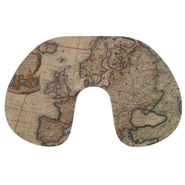 Old Vintage Classic Map Of Europe Travel Neck Pillow