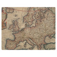 Old Vintage Classic Map Of Europe Two Sides Premium Plush Fleece Blanket (teen Size) by Paksenen