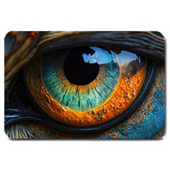 Eye Bird Feathers Vibrant Large Doormat