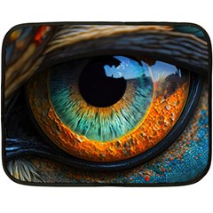 Eye Bird Feathers Vibrant Two Sides Fleece Blanket (mini)