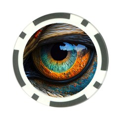 Eye Bird Feathers Vibrant Poker Chip Card Guard (10 Pack)