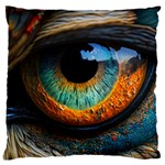 Eye Bird Feathers Vibrant Large Cushion Case (One Side) Front