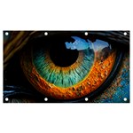 Eye Bird Feathers Vibrant Banner and Sign 7  x 4  Front