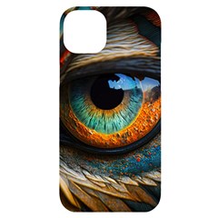 Eye Bird Feathers Vibrant Iphone 14 Plus Black Uv Print Case