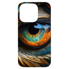 Eye Bird Feathers Vibrant Iphone 14 Pro Black Uv Print Case