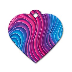 Spiral Swirl Pattern Light Circle Dog Tag Heart (two Sides) by Ndabl3x