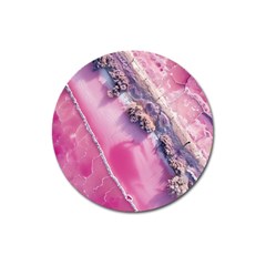 Texture Pink Pattern Paper Grunge Magnet 3  (round)