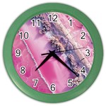 Texture Pink Pattern Paper Grunge Color Wall Clock Front