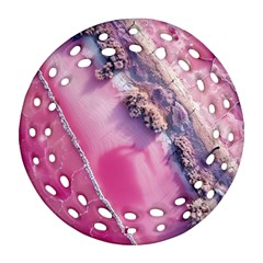 Texture Pink Pattern Paper Grunge Ornament (round Filigree)