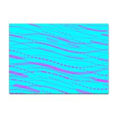 Wave Stripe Pattern Design Aqua Sticker A4 (10 Pack)