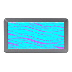 Wave Stripe Pattern Design Aqua Memory Card Reader (mini)