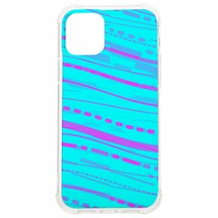 Wave Stripe Pattern Design Aqua Iphone 12/12 Pro Tpu Uv Print Case