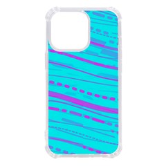 Wave Stripe Pattern Design Aqua Iphone 13 Pro Tpu Uv Print Case