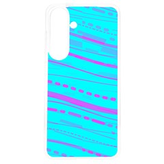 Wave Stripe Pattern Design Aqua Samsung Galaxy S24 6 2 Inch Tpu Uv Case by Ndabl3x