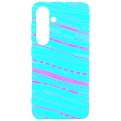 Wave Stripe Pattern Design Aqua Samsung Galaxy S24 6 2 Inch Black Tpu Uv Case by Ndabl3x