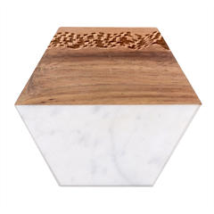 Abstract Design Pattern Marble Wood Coaster (hexagon) 