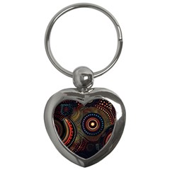 Abstract Geometric Pattern Key Chain (heart)