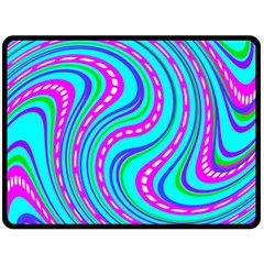 Swirls Pattern Design Bright Aqua Fleece Blanket (large)