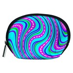 Swirls Pattern Design Bright Aqua Accessory Pouch (Medium) Front