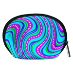 Swirls Pattern Design Bright Aqua Accessory Pouch (Medium) Back