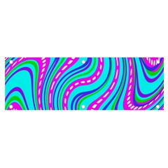 Swirls Pattern Design Bright Aqua Banner And Sign 6  X 2 