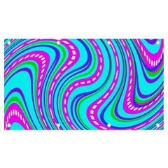 Swirls Pattern Design Bright Aqua Banner And Sign 7  X 4 