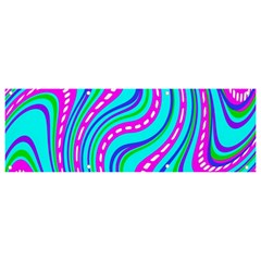 Swirls Pattern Design Bright Aqua Banner And Sign 9  X 3 