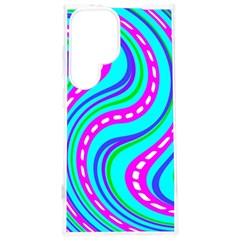 Swirls Pattern Design Bright Aqua Samsung Galaxy S24 Plus 6 7 Inch Tpu Uv Case by Ndabl3x