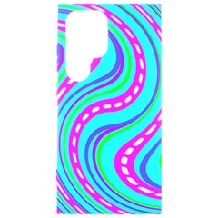 Swirls Pattern Design Bright Aqua Samsung Galaxy S24 Ultra 6 9 Inch Black Tpu Uv Case by Ndabl3x