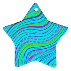 Pattern Swirl Pink Green Aqua Ornament (star)