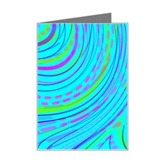 Pattern Swirl Pink Green Aqua Mini Greeting Card