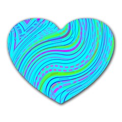 Pattern Swirl Pink Green Aqua Heart Mousepad