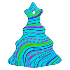 Pattern Swirl Pink Green Aqua Christmas Tree Ornament (two Sides)