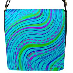 Pattern Swirl Pink Green Aqua Flap Closure Messenger Bag (s)