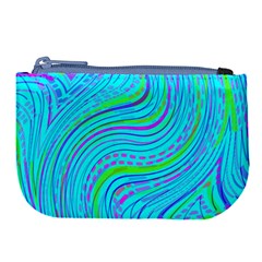 Pattern Swirl Pink Green Aqua Large Coin Purse