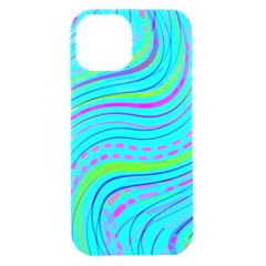 Pattern Swirl Pink Green Aqua Iphone 15 Black Uv Print Pc Hardshell Case by Ndabl3x