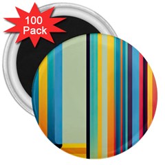 Colorful Rainbow Striped Pattern Stripes Background 3  Magnets (100 Pack)