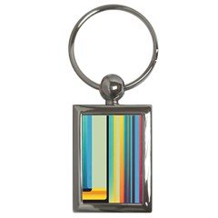 Colorful Rainbow Striped Pattern Stripes Background Key Chain (rectangle)