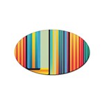 Colorful Rainbow Striped Pattern Stripes Background Sticker (Oval) Front