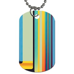 Colorful Rainbow Striped Pattern Stripes Background Dog Tag (two Sides)