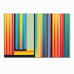 Colorful Rainbow Striped Pattern Stripes Background Postcards 5  X 7  (pkg Of 10)