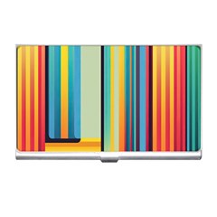 Colorful Rainbow Striped Pattern Stripes Background Business Card Holder