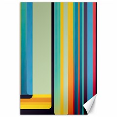 Colorful Rainbow Striped Pattern Stripes Background Canvas 12  X 18 