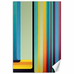 Colorful Rainbow Striped Pattern Stripes Background Canvas 24  X 36 