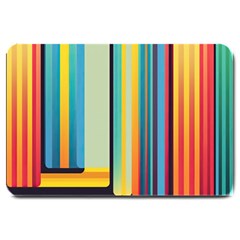 Colorful Rainbow Striped Pattern Stripes Background Large Doormat