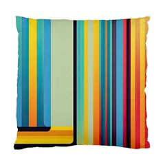 Colorful Rainbow Striped Pattern Stripes Background Standard Cushion Case (two Sides)