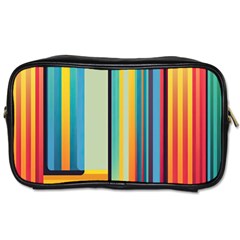 Colorful Rainbow Striped Pattern Stripes Background Toiletries Bag (two Sides)